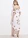WDIRA Women's Frill Trim Floral Puff Sleeve High Low Off The Shoulder Casual Split Long Beach Dress