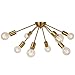 VINLUZ Modern Ceiling Lighting Brass 8 Lights Flush Mount Sputnik Chandelier Mid Century Pendant Chandeliers for Dining Room Bedroom Kitchen Living Room Hallway
