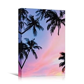 signwin Canvas Wall Art Silhouette Palm Tree Bedroom...