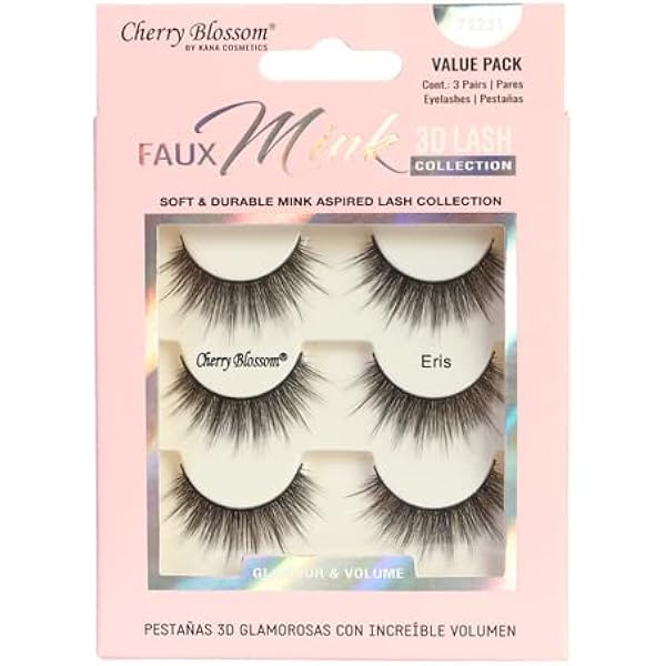 Amazon.com: Cherry Blossom Faux Mink 3D Eyelashes 3 Pairs (5