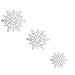 White Snowflake Christmas Ornaments - Pack of 36 White Glittered Snowflake Ornaments - Assorted Sizes - 12 Each of 4