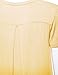 WT1085 Womens Dip Dye V Neck Short Sleeve Pleats Tunic Top XXXL YELLOW