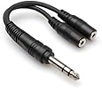 Hosa YMP-234 1/4" TRS to Dual 3.5 mm TRSF Y Cable BLACK