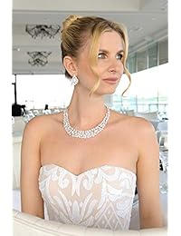 mariell Ravishing circonio cúbico boda, novia o Pageant Collar Set   Declaración de Lujo CZ joyas