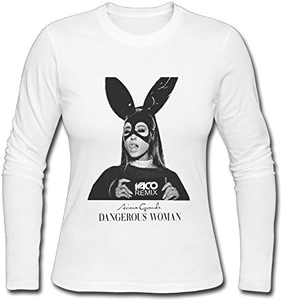 Dangerous Woman Ariana Grande 2016 Tour Long Sleeve T-Shirts For Womens White