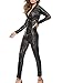Sorrica Trendy Women's Sexy Catsuit Leather Zip up Clubwear Stripper (One-size, Black)