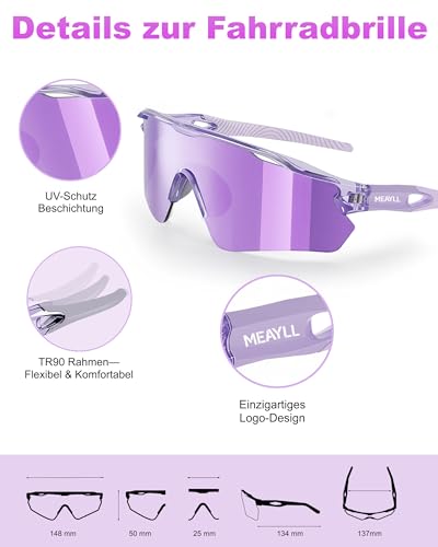 Cycling Glasses Men Quick Glasses Women UV400 Sunglasses Protective Glasses TR90 Frame with Adjustable Nose Wings & Temple MTB Sports Glasses Running Glasses Sunglasses for Bicycle Fishing Ebike