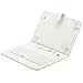 iRULU Leather USB Keyboard Case for 8-9 Inch Touch Screen Tablet with Buttons and Stand -White