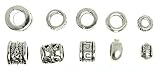 AV BEADS Big Hole Mixed Metal Pagan Beads Collection, 100 Piece