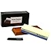Kota Japan Premium Sharpening Stone 600-3000 Whetstone Knife Sharpener. EASY USE eBook & Blade Guide. No-Slip Bamboo Wood Base. GUARANTEED to Give You Razor Sharpness.