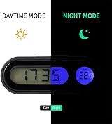 DollaTek 2 In 1 Car Clock Thermometer Night Display ABS Dashboard Clock view 4