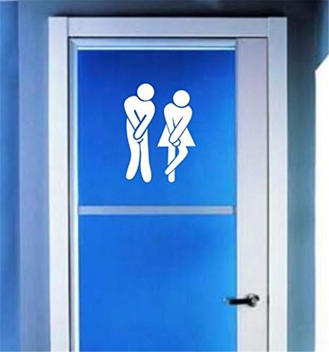 ZJKC Funny Toilet Entrance Sign Decal Wall Sticker for Shop Office Home Cafe Hotel DIY Toilet Door Stickers