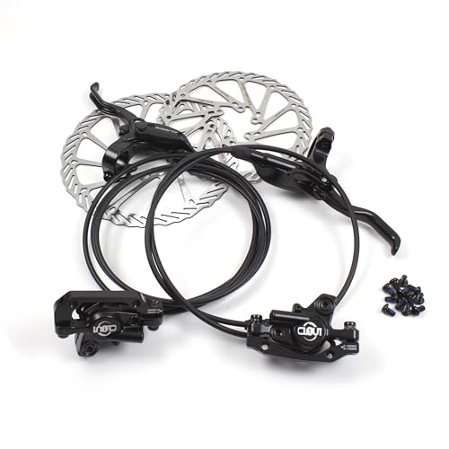 Clarks Cycle Systems Clout-1 Front & Rear Hydraulic Disc Brake Set, Including Rotors, Olives, IS Mounts, 180/160mm
