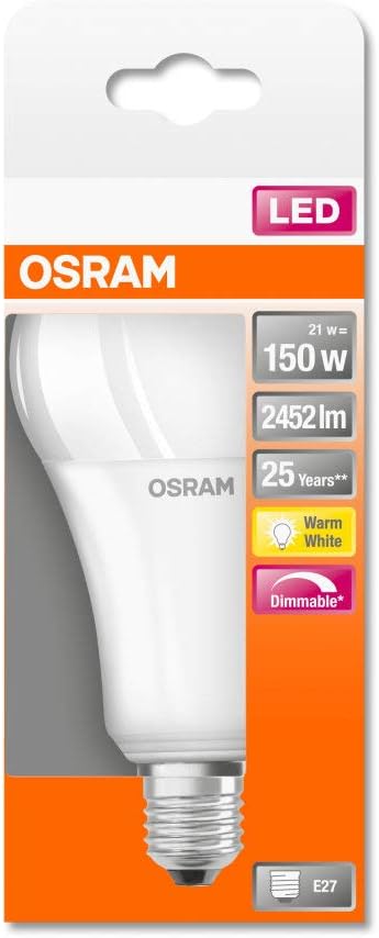 OSRAM LED Lamps, Classic Bulb A DIM, 21 W, Frosted, Set of 10 - Image 3