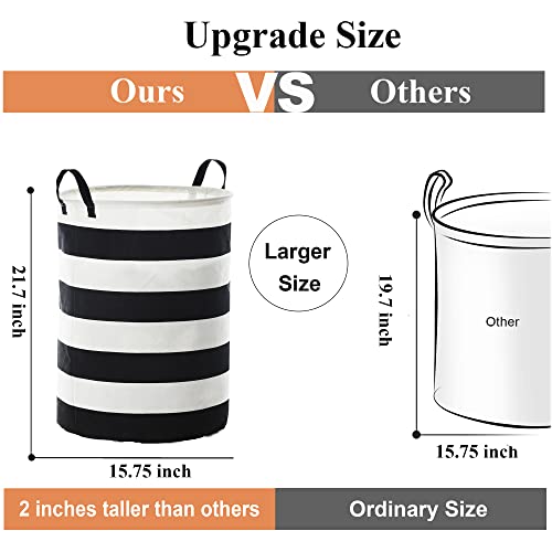 Kids Laundry Basket Collapsible Hamper, 22 Inches Tall Large Fabric
