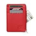 ID STRONGHOLD RFID Front Pocket Wallet Mini Minimalist Wallet Slim Wallet Genuine Leather with Zipper , Red , Small