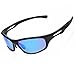 Siren Mens Polarized Unbreakable Sunglasses - Mirror Blue Lens on Matte Black Frame