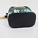 LABANCA Cactus Embroidery Shoulder Bag with Drawstring Chain Mini Bucket Bag PU Leather Crossbody Bag Black for Women Girls