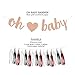 Baby Shower Decorations for Girl or Boy - OH Baby Party Supplies for 16 - Banner, Balloons, Plates, Cups, Napkins, Sash - Rose Gold Premium Collection - 115 Piece Kit