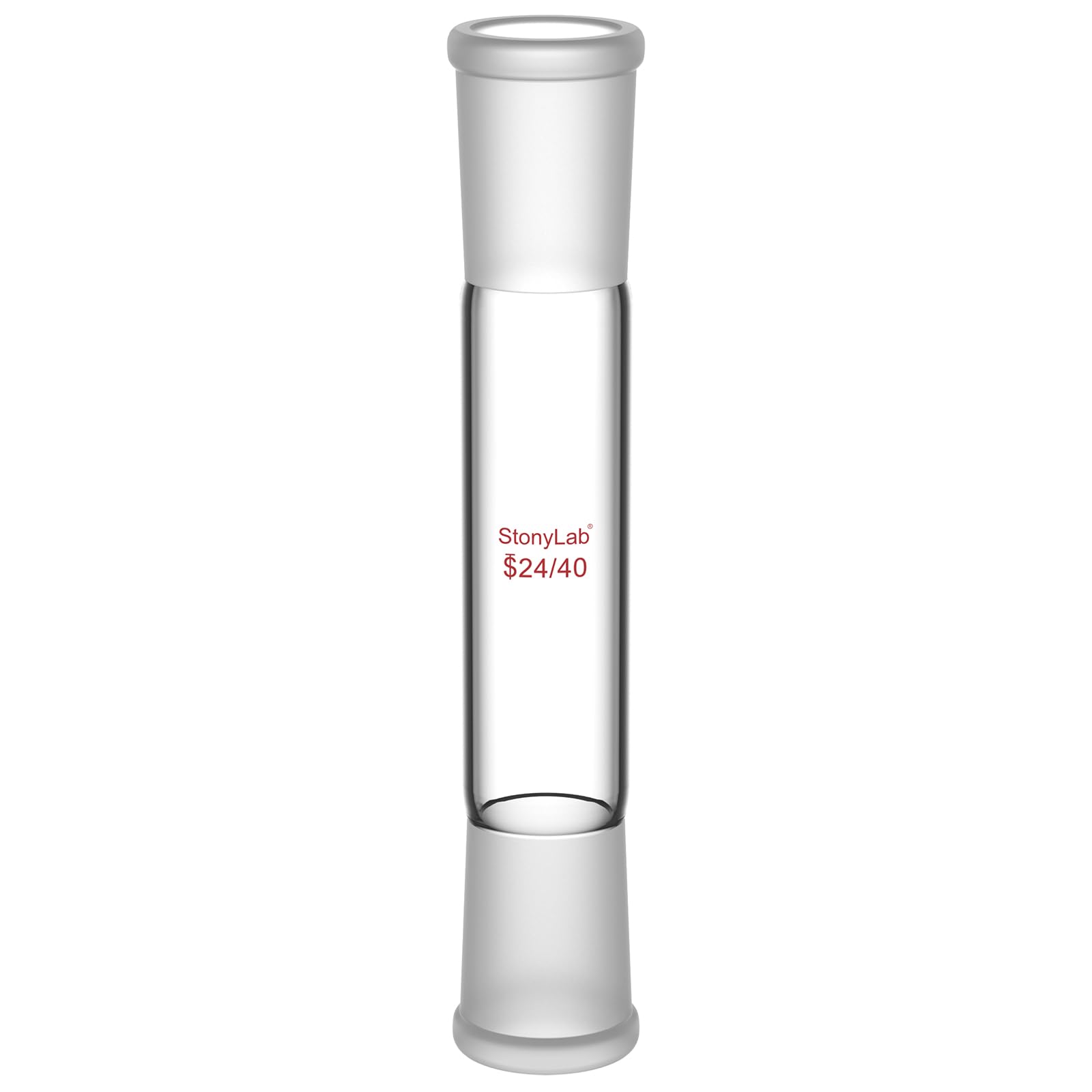 stonylab Borosilicate Glass Straight Connecting Adapter, 90 mm Between Two 24/40 Outer Joints for Laboratory