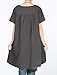 Mordenmiss Women's Cotton Linen Tunic Tops Hi-Low Dresses with Pockets L-Dark Gray