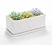 Vencer 10 Inch Rectangular Modern Minimalist Ceramic Succulent Planter Pot - Window Box with Saucer,Office Desktop Potted Stand,White,VF-001W