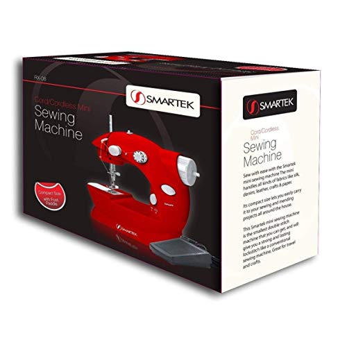 SmartCare SC-08 Mini cordless Sewing Machine with Pedal Red Light and Compact