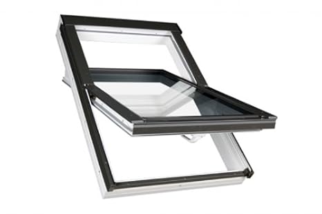 114 x 140 - FAKRO Dachfenster Kunststofffenster PTP - Schwingfenster PTP U3 mit EDR für Dachziegel