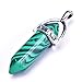Asingeloo Genuine Quartz Stone Pendants Pointed Hexagonal Shape Crystal Gemstone Pendant Charms Bulk for diy Jewelry Making (10pcs Green Malachite)