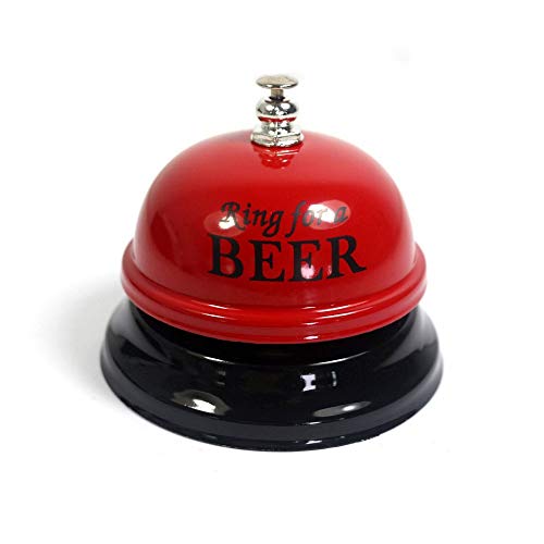 KRISMYA 3 Inch Diameter Creative Bar Call Bell,Meal Ring Bell,Ring for A Beer Desk Service Bell for Hotel,Restaurant Bar Used to Remind Waiters to Serve,Christmas Gag Gifts,Family Supplies (Redï¼‰