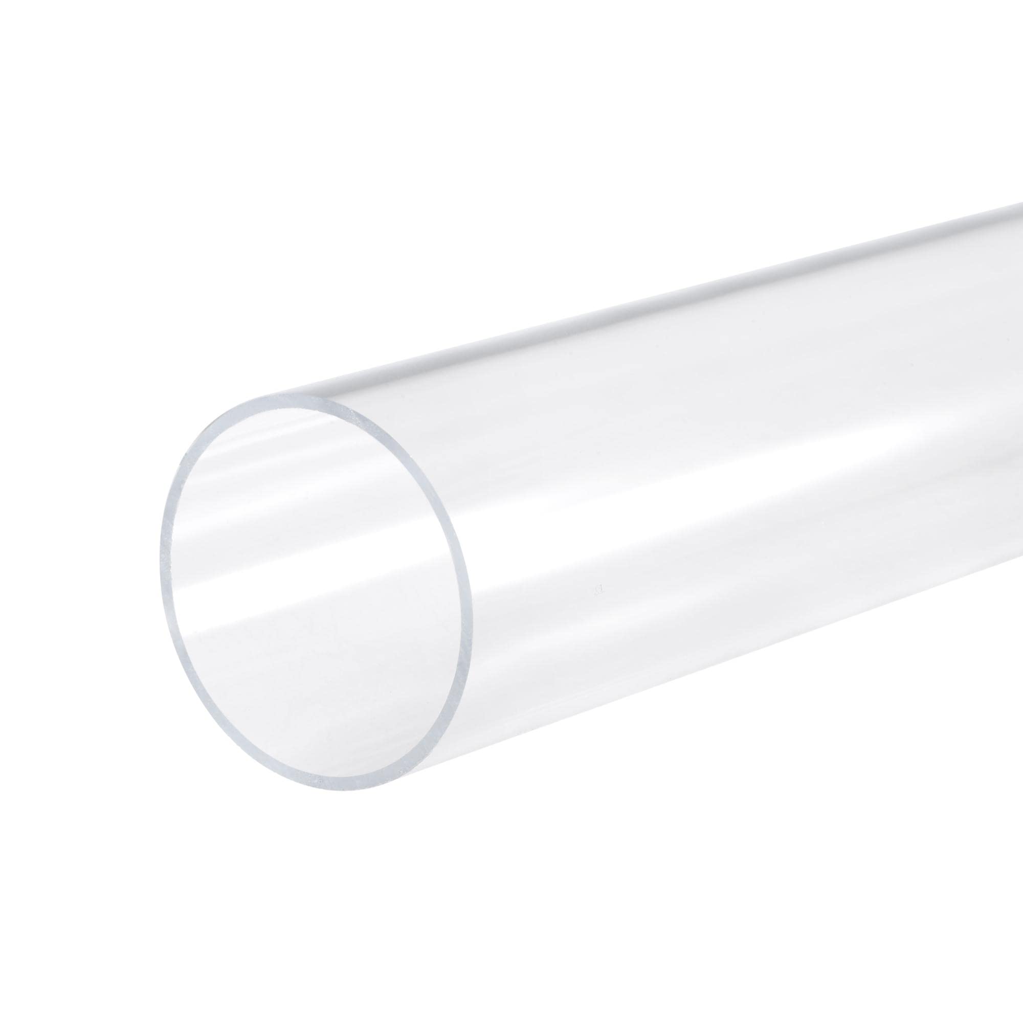 sourcing map Clear Round Rigid PC Tube 47mm ID x 50mm OD x 305mm Polycarbonate Tubing Pack of 2
