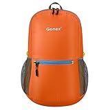 Gonex Ultra Lightweight Packable Backpack Hiking Daypack Handy Foldable Camping Outdoor Travel Cycling Backpacking(Orange)