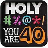 Holy Bleep You're How Old 40th Birthday 7-inch Plates
