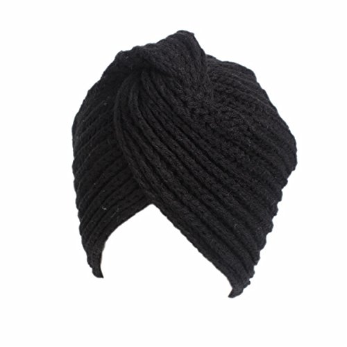 Qhome Women Winter Warm Floral Turban Soft Knit Headband Cross Twist Arab Hair Wrap Hat Cap Beanie Crochet Headwrap Women Cap