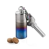 TI-EDC Titanium Pill Fobs for Keychain (large), Pill Holders with O-ring seal Keeps the Container Secure, Airtight and Watertight, Pill Cases - Multicolored