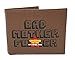 BMF Wallet Men's Original Bi-fold Embroidered Brown Genuine Leather