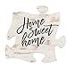 P. Graham Dunn Home Sweet Home White Distressed Wood Look 12 x 12 Inch Wood Puzzle Piece Wall Plaque