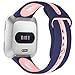Maledan Sport Bands for Fitbit Versa Women Men, Small, Blue Pink