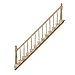 Lowpricenice 1:12 Dollhouse Pre-Assembled Staircase Wooden Stair Stringer Step with Left Handrail