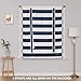 Deconovo Navy Blue Striped Blackout Curtains Rod Pocket Nautical Navy and White Striped Curtains Tie Up Curtain for Kids Room 46W X 63L Navy Blue 1 Panel