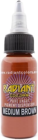 Authentic Radiant Colors U Pick Tattoo Ink MADE IN USA (1/2 OZ, MEDIUM BROWN)