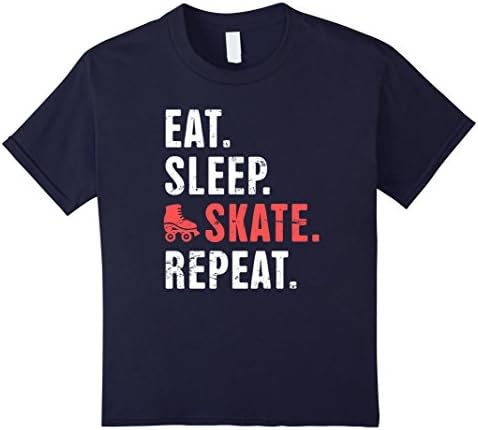 Kids Eat. Sleep. Skate. Repeat. | Funny Roller Skating T-Shirt 8 Navy