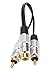 Devinal 4.2 Stars 29 Reviews Premium Aluminium Alloy RCA Female to Dual 2-RCA Male Gold Plated Adapter, Stereo Splitter Y Audio Cable(RCA F-2 RCA M) (1 Female to 2 Male)