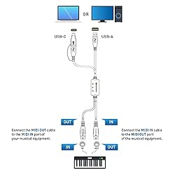 Cable Matters MIDI to USB Cable 6.6 ft / 2m