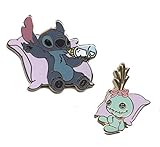 Authentic Disney Pin Set - *Stitch & Scrump* Chillin' on Pillows (2 Pins)!