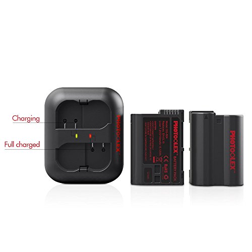Photoolex 2 Pack 2100 mAh Power Battery and Rapid Dual USB Battery Charger for Nikon EN-EL15 and Nikon 1 V1, D7100, D750, D7000, D7200, D810, D610, D800, D600, D800e, D810a - Thumbnail 3