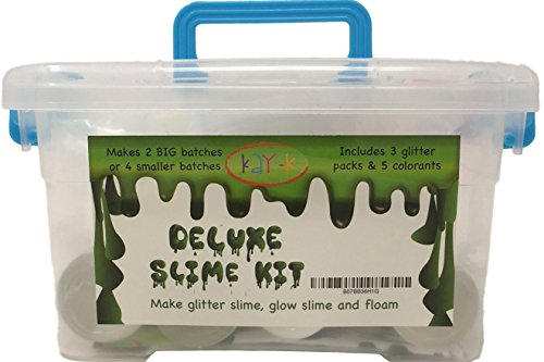 Best Slime Kit for girls and boys â€“ Deluxe Slime Kit â€“ Includes 2 Slime Containers with Lids â€“ Best Slime Kit for Birthday & Holiday Gifts â€“ Make Floam Slime, Glow Slime & Glitter Slime