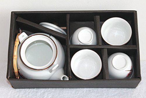 AAF Nommel ®. Teeset Kirschblüte â Sakura - aus Keramik Weiss 5 TLG. im Geschenkkarton Nr. 112 – Bild 7