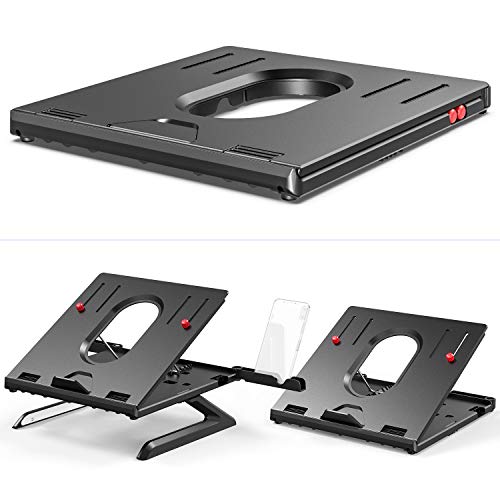 Laptop Stand, Adjustable Laptop Stand Riser, Foldable Desktop Notebook Holder Mount, Adjustable Eye-Level Ergonomic Design, Portable Laptop Riser for Computer PC Tablet Phone, Multi-Angle EURPMASK