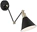 Wray Black and Antique Brass Plug-In Wall Lamp Set of 2